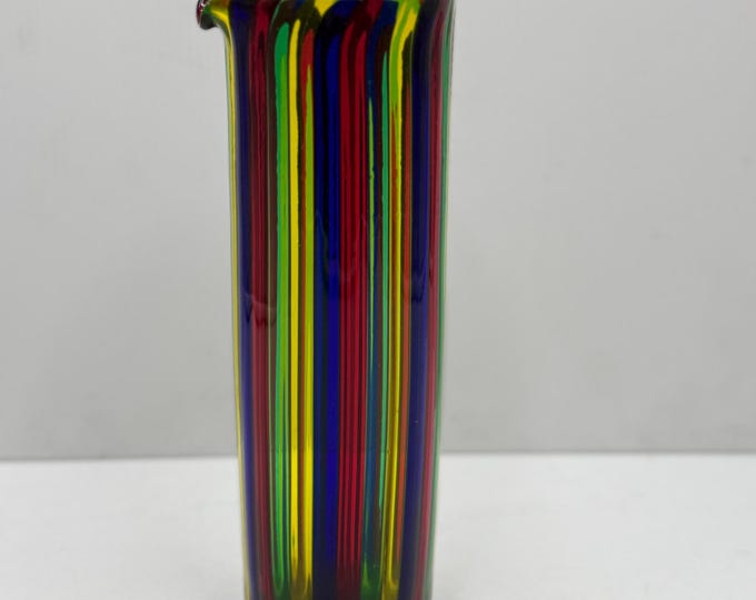 Murano Vintage glassworks Voltolinae 2000s vase made with glass rods.