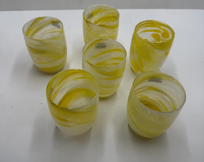 Murano glass set of 6 "Marble" glasses