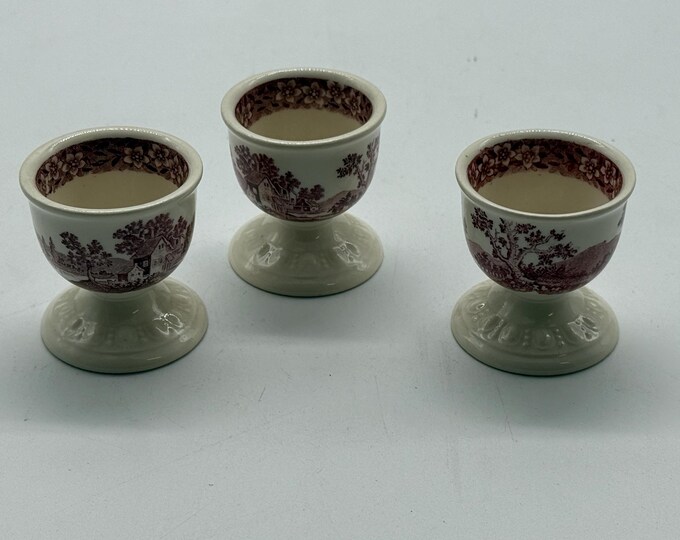 set 3 porta uova in ceramica decorata