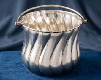 Cubitera vintage de 1847 de Rogers Bros., bañada en plata, con pinzas | Artículos de bar de lujo | Elegante y refinada | Hecha en EE. UU.