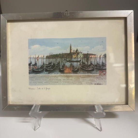 Watercolor by Carlo Salvini (1824-1899) “Venice, Island of San Giorgio”