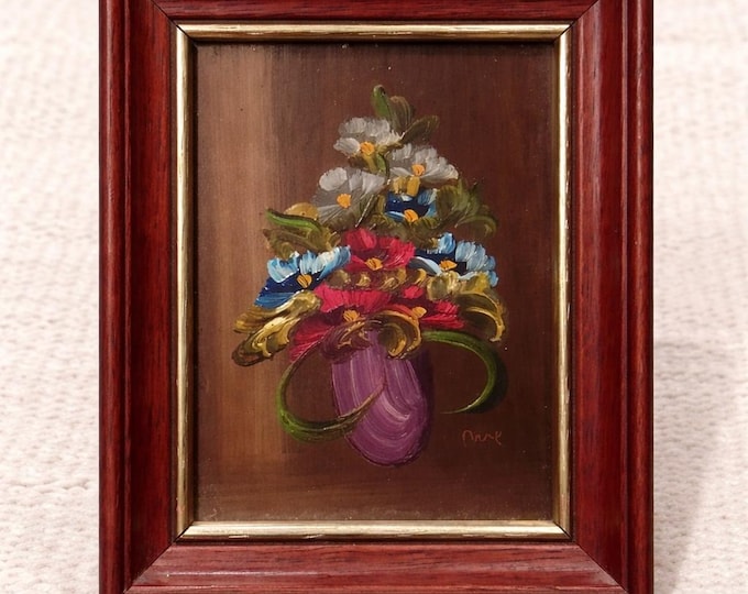 Vintage oil on copper painting