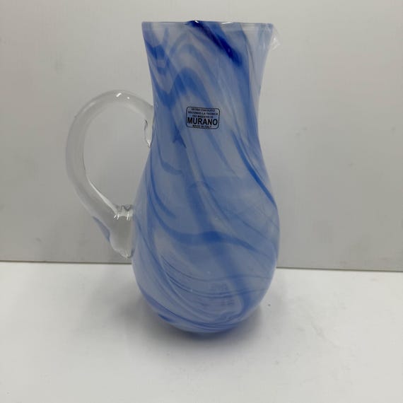 Murano Glass Carafe “Marble” blue.