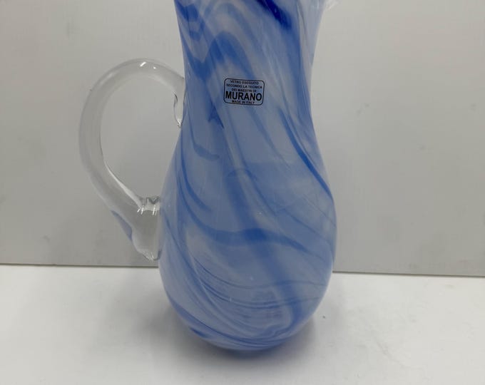 Murano Glass Carafe “Marble” blue.
