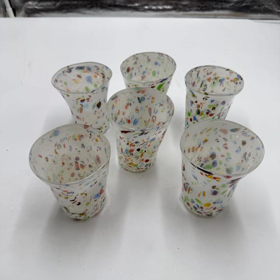 Murano Glass Set of blown glasses "Feuille"