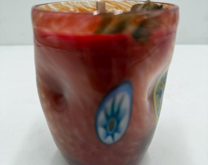 Murano glass-Scented candle - blown glass signed by the master glassmaker.