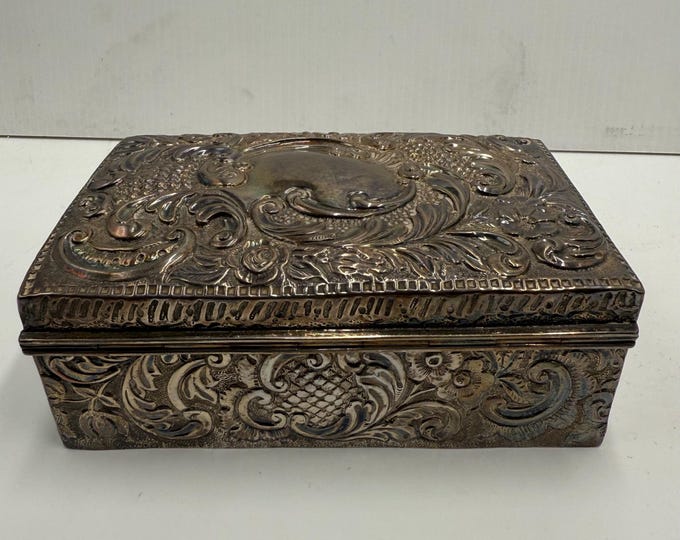 Victorian silver and wood box.
