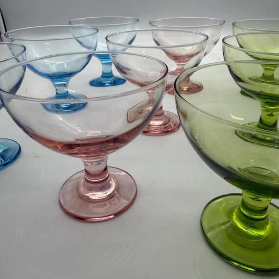 Murano Glass Vintage 2000s Vetreria Santa Chiara Set of 9 Colored Glass Cups