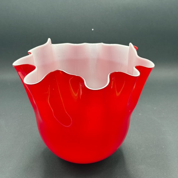 Murano Vintage glassware Voltolinae 90s handkerchief case.