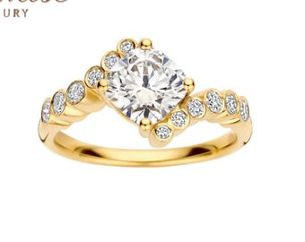 3.00 Ct Cushion Cut lab grown diamond Engagement Ring, Infinity Twist Design, Unique Pave Anniversary & Promise Ring, Luxury Bridal Jewelry