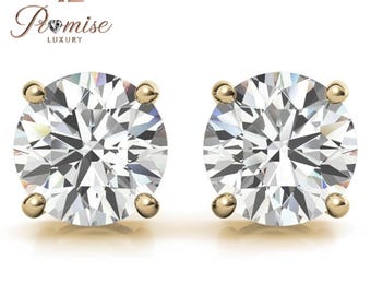 Classic Round Lab-Grown Diamond Stud Earrings in White Gold – Timeless Brilliance for Everyday Elegance