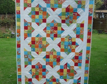 PDF Quilt Pattern, Modern Quilt Pattern, 5 sizes - Sunny Days