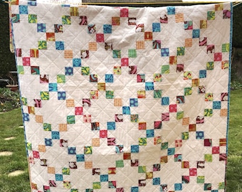 Quilt Pattern PDF, Easy Quilt Pattern for Jelly Rolls, 5 sizes - Garden Trellis