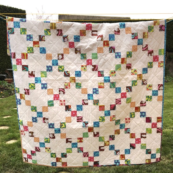 Quilt Pattern PDF, Easy Quilt Pattern for Jelly Rolls, 5 sizes - Garden Trellis