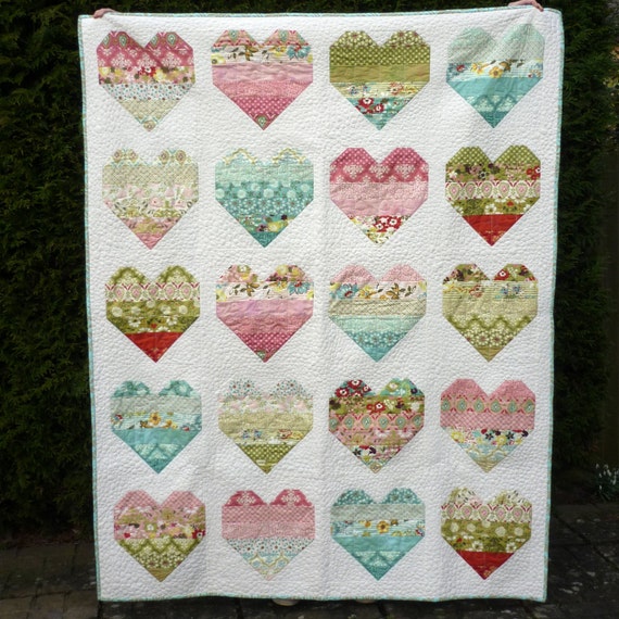 Baby Quilt Patterns PDF Easy Quilting Patterns Heart Quilt Pattern Loving  Wishes Quilt Pattern 