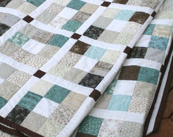 Modern Quilt Pattern, Jelly Roll Quilt Pattern PDF - 5 sizes Crib to King - Saltwater