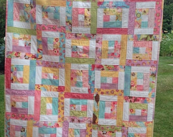 PDF Quilt Pattern, Modern Quilt Pattern for Jelly Rolls - 6 sizes - Backyard Bella