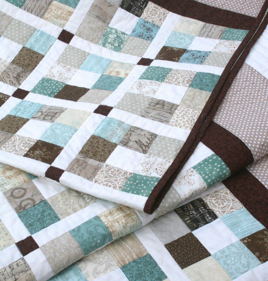 Modern Quilt Pattern, Jelly Roll Quilt Pattern PDF - 5 Sizes Crib to ...