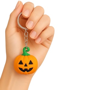 Halloween Pumpkin Keychain – Cute Key Ring, Spooky Gift