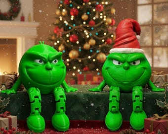 Figur inspiriert vom Grinch, Weihnachten, Frohe Weihnachten, Figur, Dekoration, Kunstspielzeug, Geschenk, Sammlung, festlich, Weihnachten, Weihnachtsgeschenk