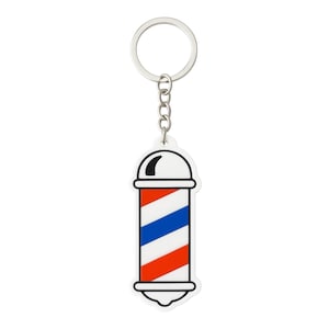 NFC Barber Pole Keychain – Digital Business Card | Smart Key Tag for Barbers