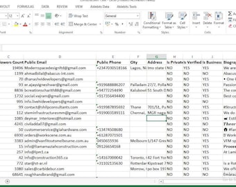 150K construction  emails with Instagram Profiles