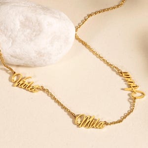 Collar con varios nombres personalizado, collar con nombre familiar, collar con nombre de mamá e hijos, regalo de cumpleaños, regalo de aniversario, regalo para mejor amiga, regalo para ella