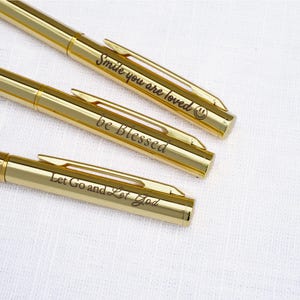 Christlicher Kugelschreiber Gold – Geschenk zur Taufe, Konfirmation, Ermutigung – Kulli mit Bibelvers – christliche Stifte & Accessoires