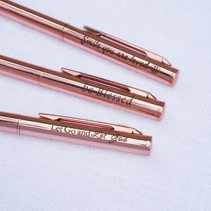 Christlicher Kugelschreiber Gold – Geschenk zur Taufe, Konfirmation, Ermutigung – Kulli mit Bibelvers – christliche Stifte& Accessoires