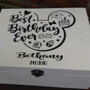 Vintage Disney Keepsake Memory Box personalized birthday Memories wooden gift box treat box personalized xmas family