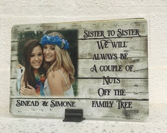 Rustic Sisters Metal Personalised Sign Birthday gift free standing personlized plaque