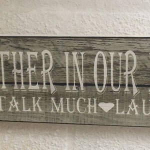 shabby chic Rustic Gather Around The Table  Kitchen Hanging sign wooden plaque
