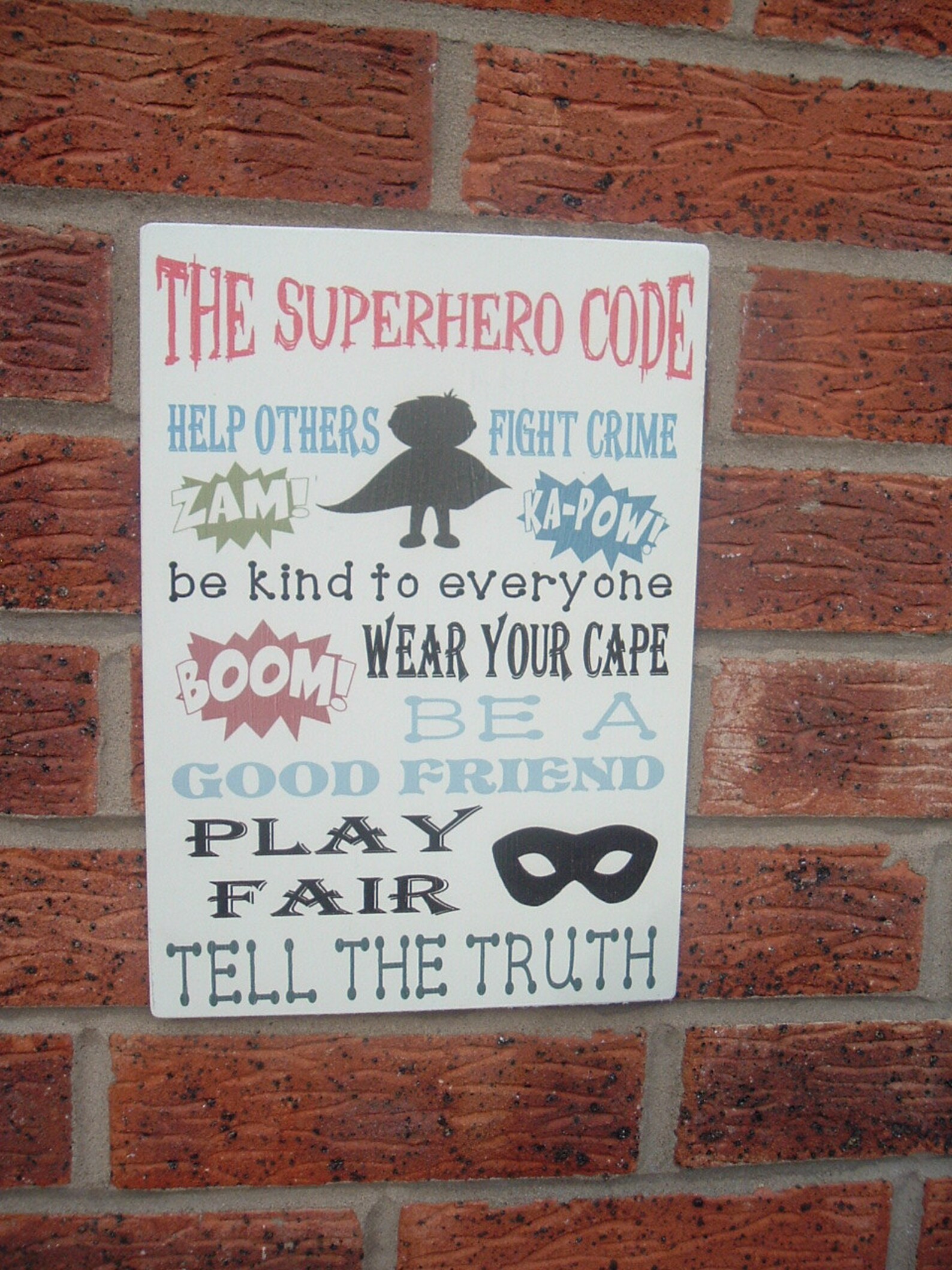 Shabby Chic the Superhero Code Wooden Sign Plaque Little Boys - Etsy