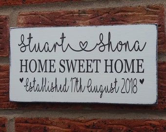 Personalized Home Sweet Home Distressed Wooden Plaque