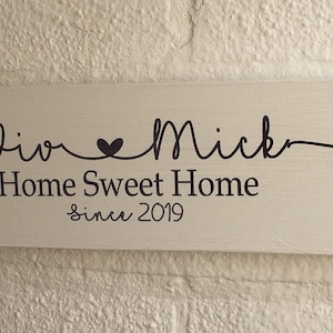 Personalized Home Sweet Home Sign: Shabby Chic Housewarming Plaque