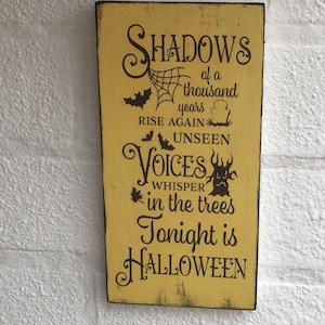 Halloween Schatten von tausend Jahre Hexen gespenstische Halloween hängende Plakette aus Holz