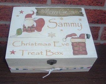 Personalized Christmas Eve Wooden Treat Box: Family Keepsake