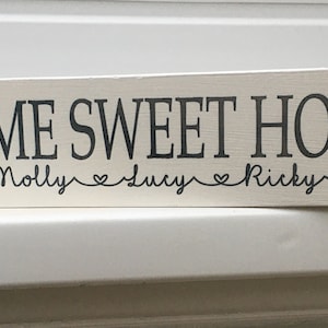 Personalized Home Sweet Home Wooden Plaque, Shabby Chic Sign