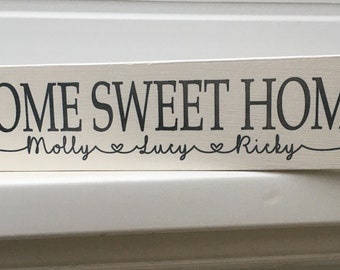 Home Sweet Home personalized sign shabby vintage chic personalised new home house warming  plaque
