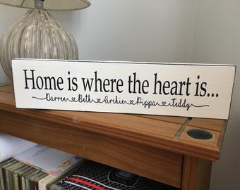 Personalized Home Sweet Home Sign: Shabby Chic Distressed Plaque