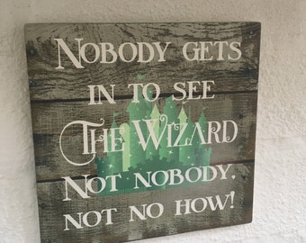 Wizard of Oz Sign: Rustic Shabby Chic Home Decor Plaque