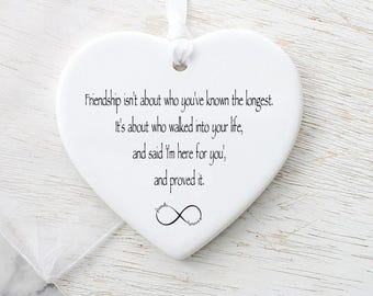Friendship Ceramic Hanging Heart Keepsake Gift