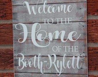 Welcome Sign Personalised Rustic Wooden Welcome To The Home Of The Family Name Personalised Sign