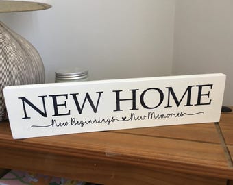 Shabby Chic Wooden New Home Sign, Housewarming Gift