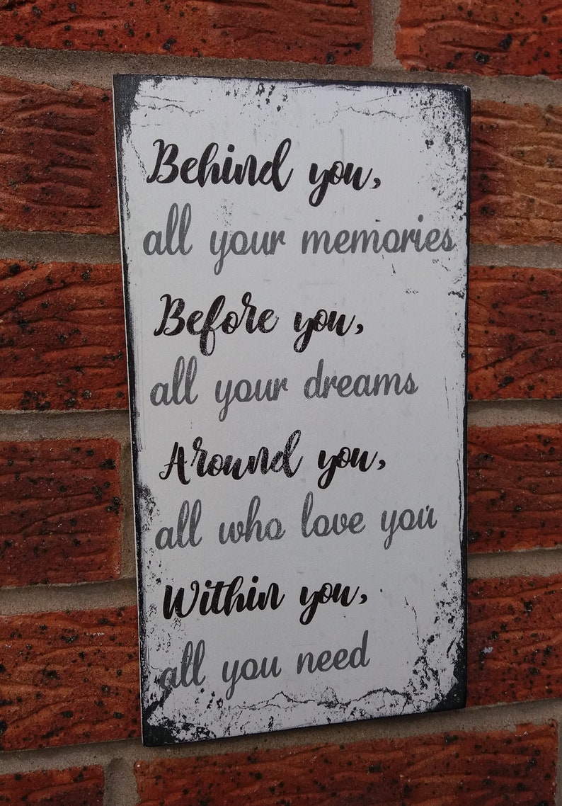 Before You, All Your Dreams - Personalized Shaped Wood Sign - Graduation Gift
