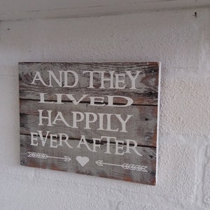 shabby chic rustic and they lived happily ever after wedding sign wooden plaque