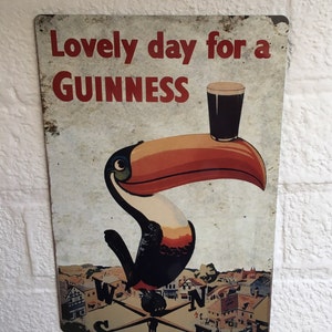 Guinness Pub Sign: Distressed Metal Wall Art