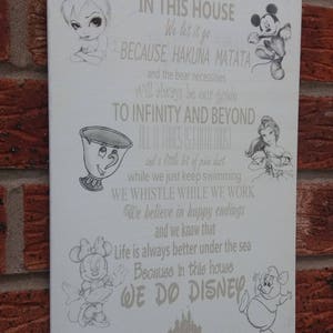 In This House we do disney quotes sign wooden plaque
