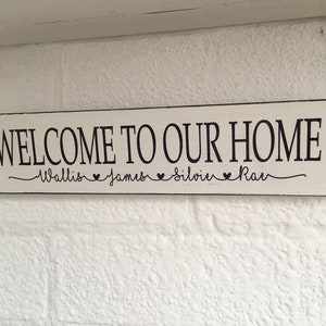 Personalized Welcome Home Sign: Shabby Chic Wooden Plaque