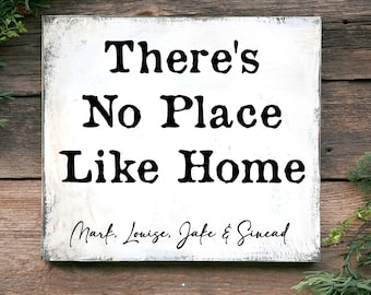 There's no place like home personalized hanging metal sign home decor